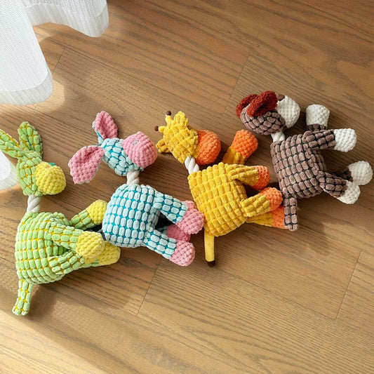Donkey Plush Dog Toy – Squeaky Chewable Interactive Toy for Puppies & Dogs, Soft Teething Toy