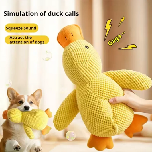 Pawfect Nest™ Calming Duck Plush Toy – Squeaky Chew Toy for Puppies & Dogs