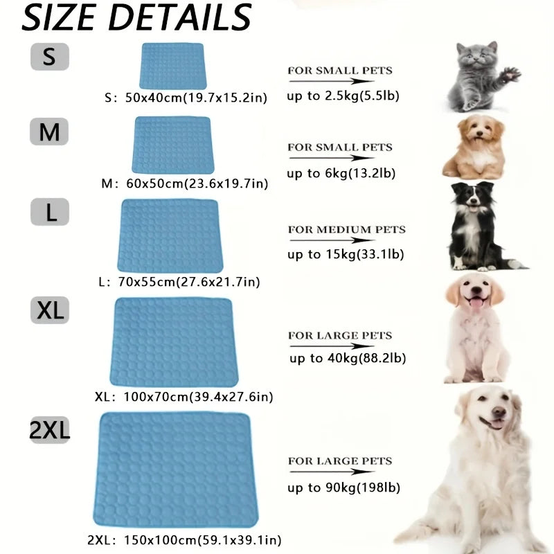 Cooling Dog Mat – Summer Pet Cooling Bed for Small & Large Dogs, Durable Ice Pad Blanket for Dogs & Cats