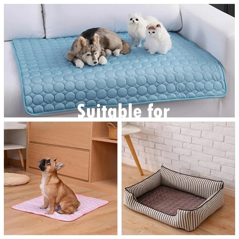 Cooling Dog Mat – Summer Pet Cooling Bed for Small & Large Dogs, Durable Ice Pad Blanket for Dogs & Cats