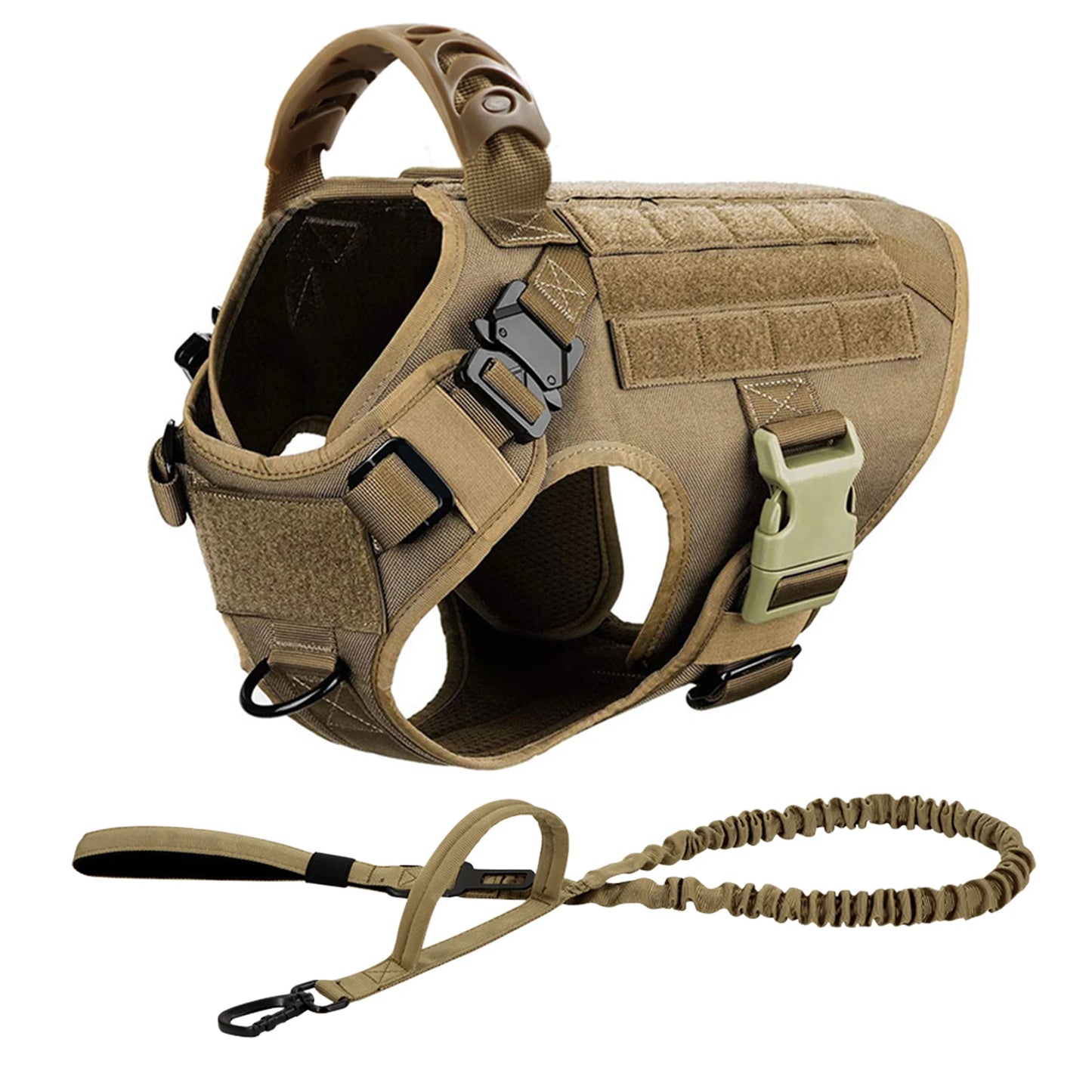 Heavy-Duty Tactical Dog Harness Set with Leash – No Pull Training Vest for Large Breeds