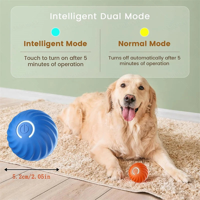 Smart Interactive Dog Ball – USB Rechargeable Automatic Moving & Bouncing Toy for Puppies & Cats