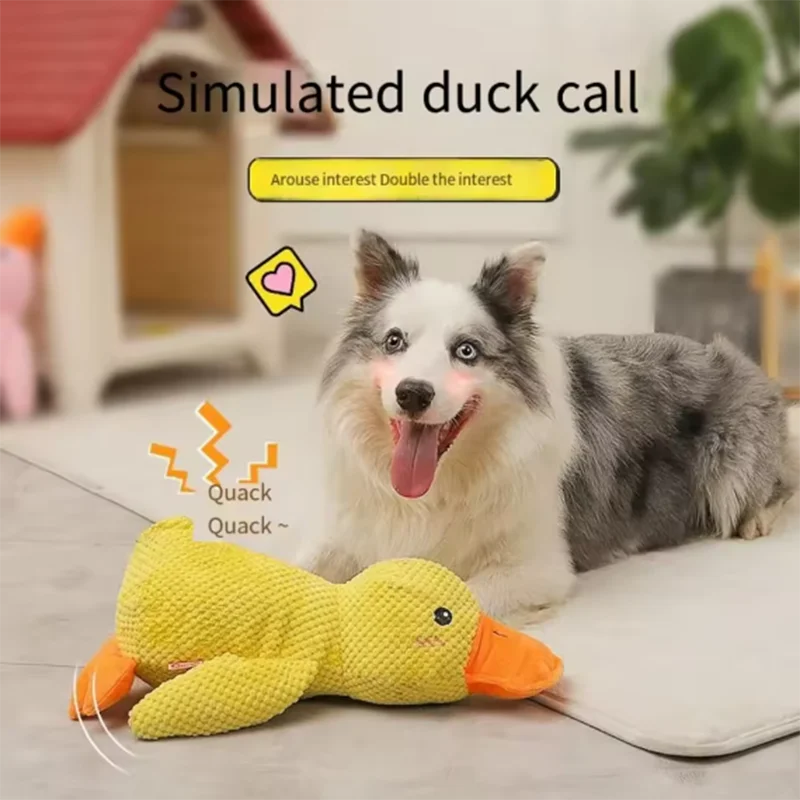 Pawfect Nest™ Calming Duck Plush Toy – Squeaky Chew Toy for Puppies & Dogs