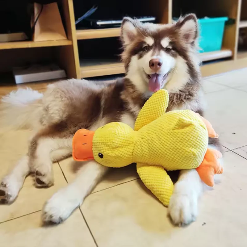 Pawfect Nest™ Calming Duck Plush Toy – Squeaky Chew Toy for Puppies & Dogs