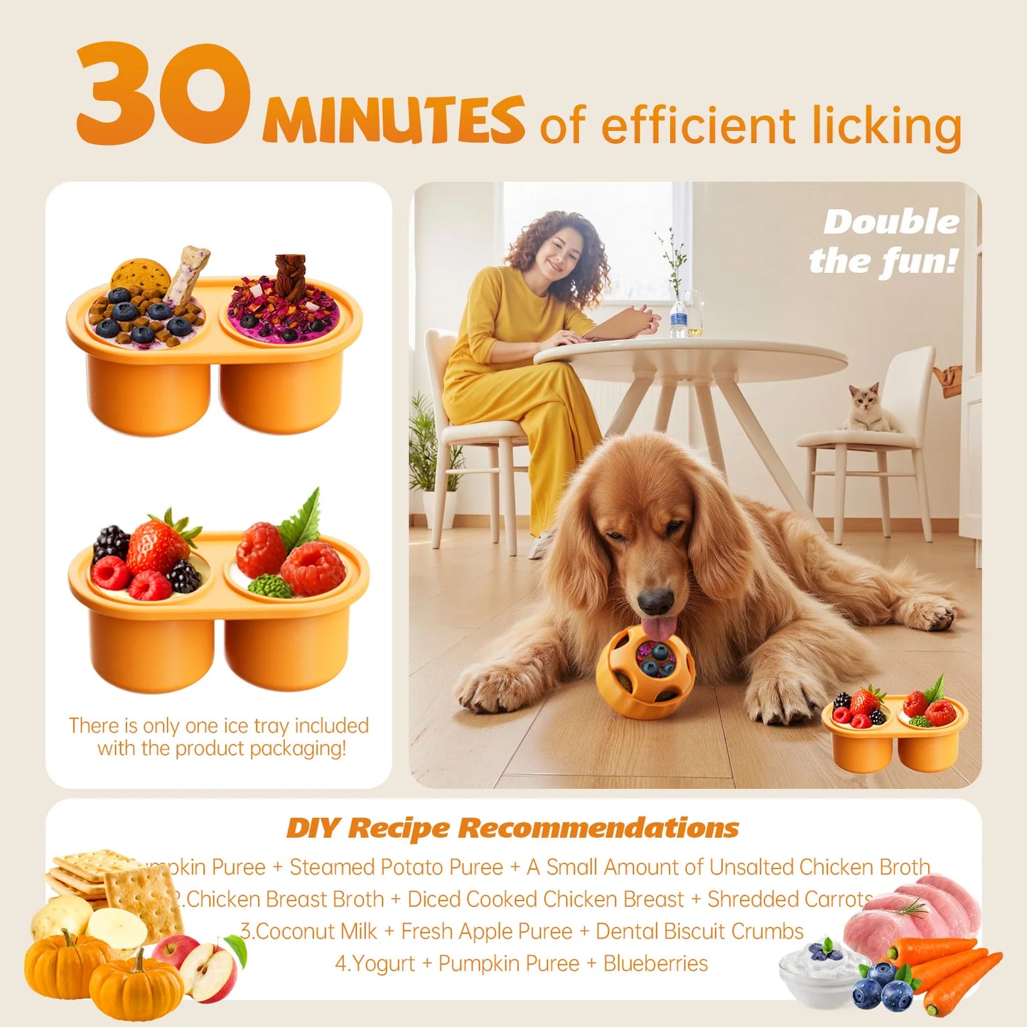 Healthy Frozen Treat Mold for Dogs – Interactive Silicone Puppy Enrichment Toy