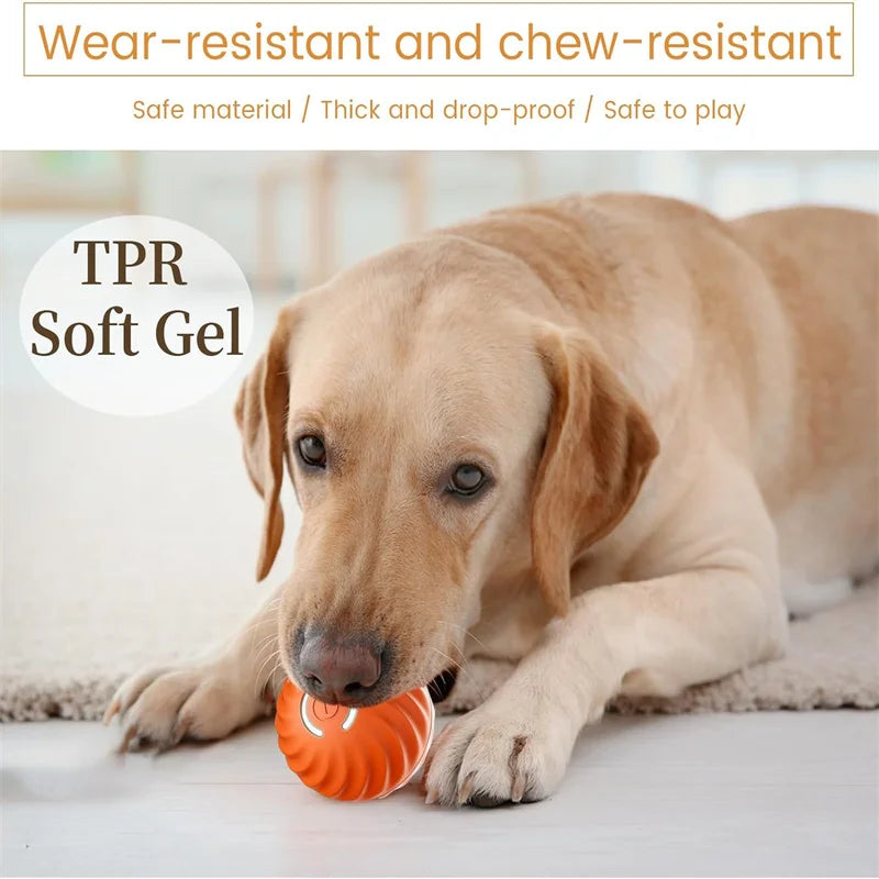 Smart Interactive Dog Ball – USB Rechargeable Automatic Moving & Bouncing Toy for Puppies & Cats