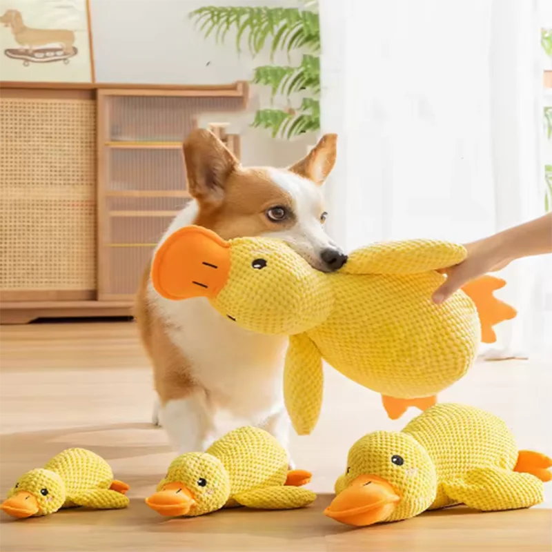Pawfect Nest™ Calming Duck Plush Toy – Squeaky Chew Toy for Puppies & Dogs