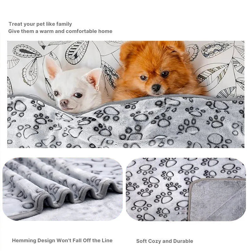 Pawfect Nest™ Cozy Paw Blanket – Soft & Warm Pet Blanket for Dogs & Cats (2-Pack)