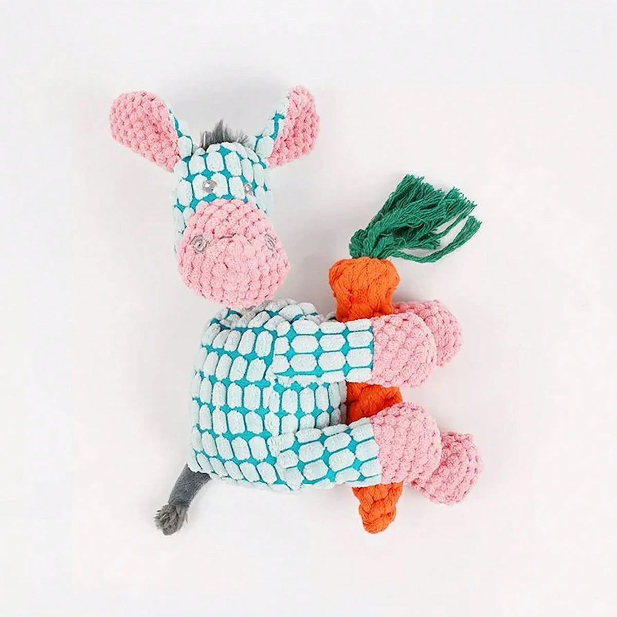 Donkey Plush Dog Toy – Squeaky Chewable Interactive Toy for Puppies & Dogs, Soft Teething Toy