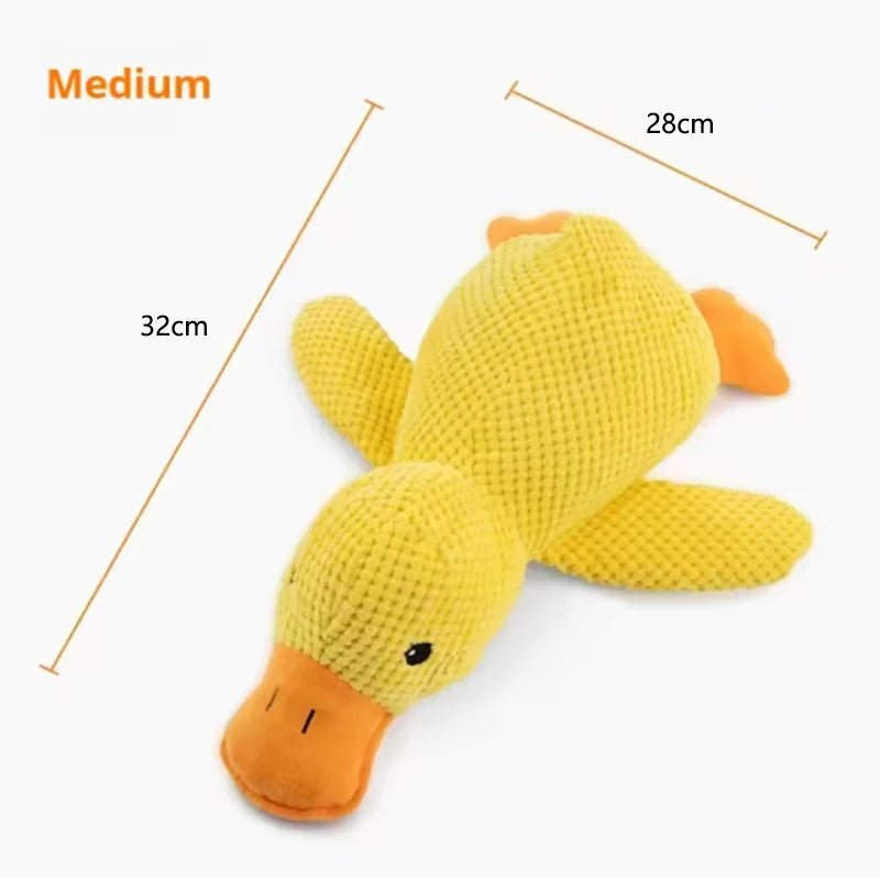 Pawfect Nest™ Calming Duck Plush Toy – Squeaky Chew Toy for Puppies & Dogs