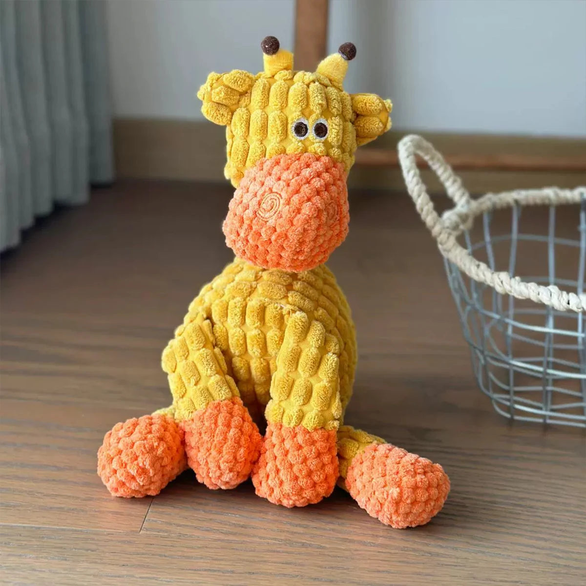 Donkey Plush Dog Toy – Squeaky Chewable Interactive Toy for Puppies & Dogs, Soft Teething Toy