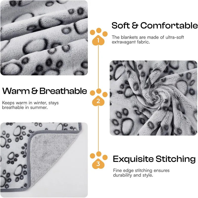Pawfect Nest™ Cozy Paw Blanket – Soft & Warm Pet Blanket for Dogs & Cats (2-Pack)
