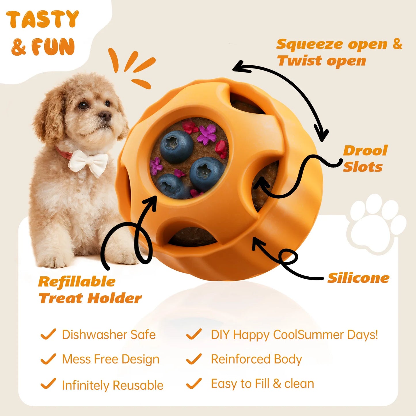 Healthy Frozen Treat Mold for Dogs – Interactive Silicone Puppy Enrichment Toy
