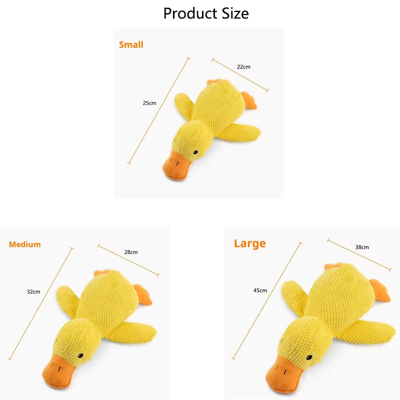 Pawfect Nest™ Calming Duck Plush Toy – Squeaky Chew Toy for Puppies & Dogs