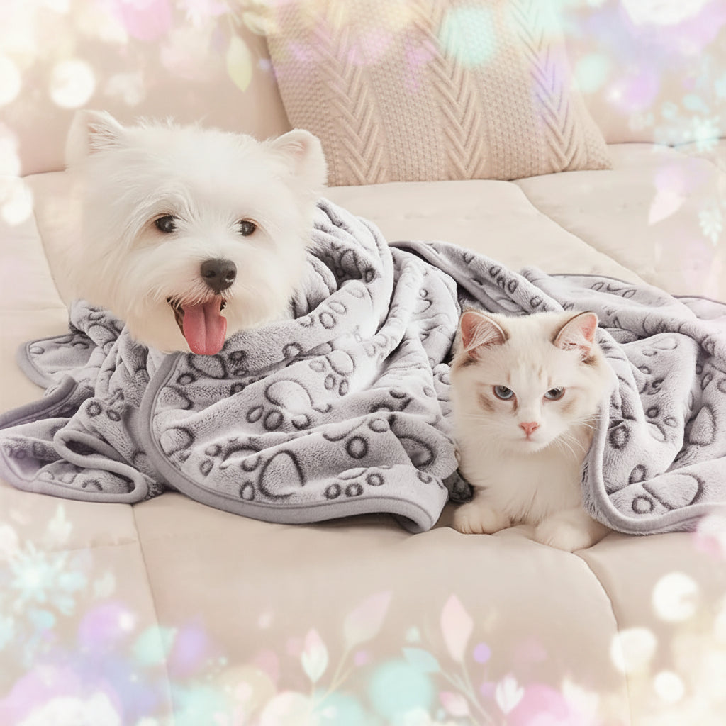 Pawfect Nest™ Cozy Paw Blanket – Soft & Warm Pet Blanket for Dogs & Cats (2-Pack)