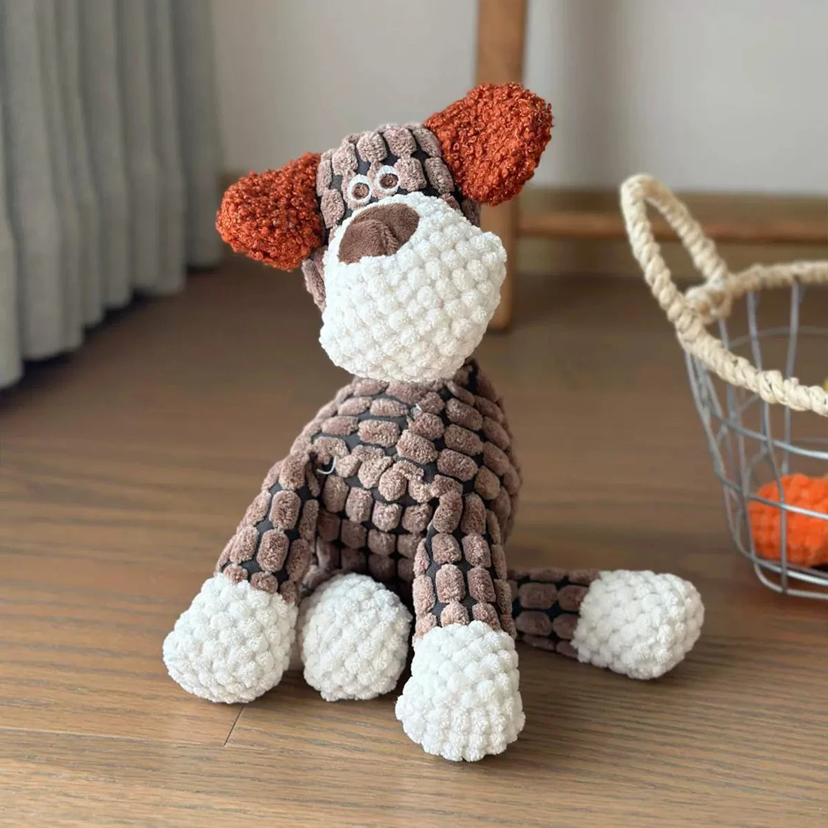 Donkey Plush Dog Toy – Squeaky Chewable Interactive Toy for Puppies & Dogs, Soft Teething Toy
